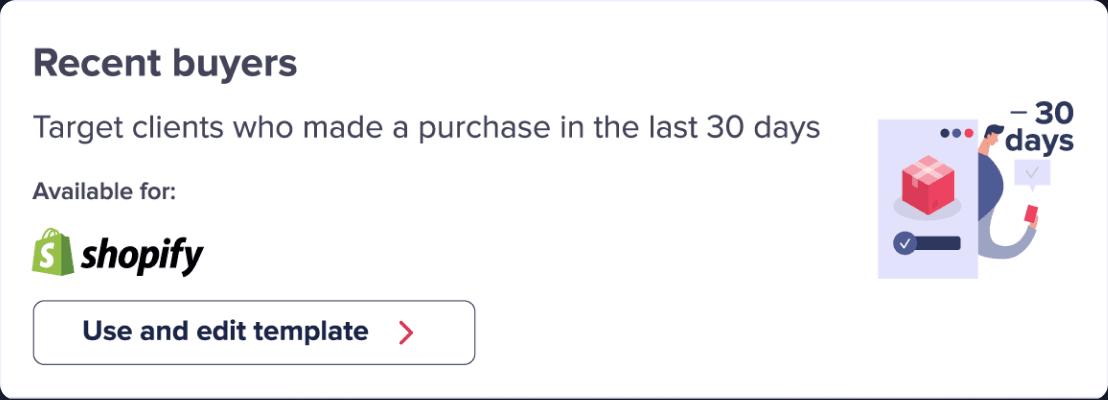 Recent buyers retargeting template in Oppizi OS