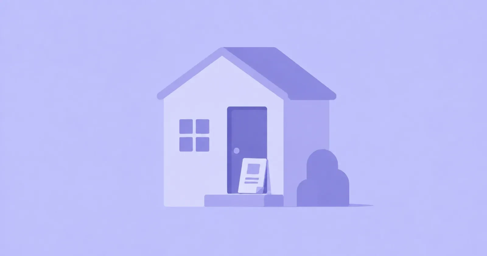 Illustration of a house with a flyer left at the front door