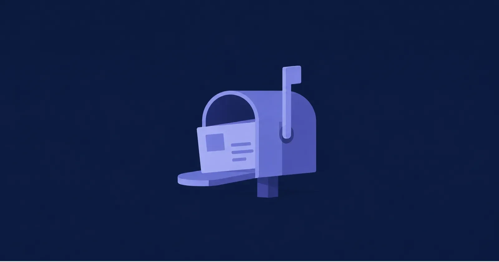 Illustration of a residential mailbox with its flag raised