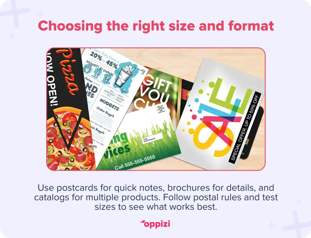 size and format for direct mail