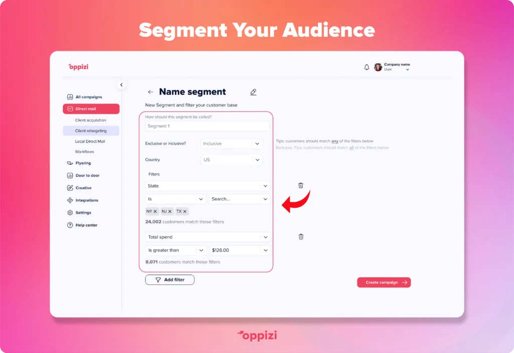 segment audience direct mail