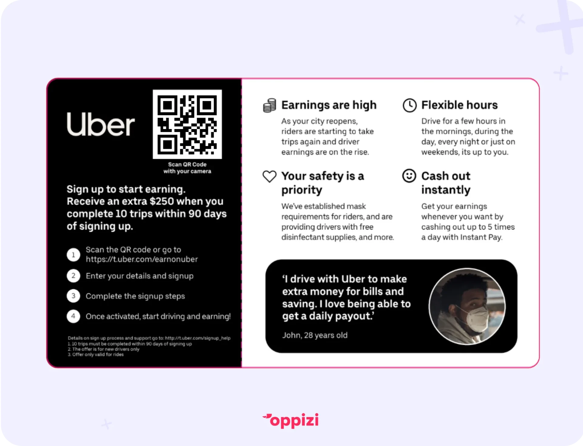 Uber flyer CTA example