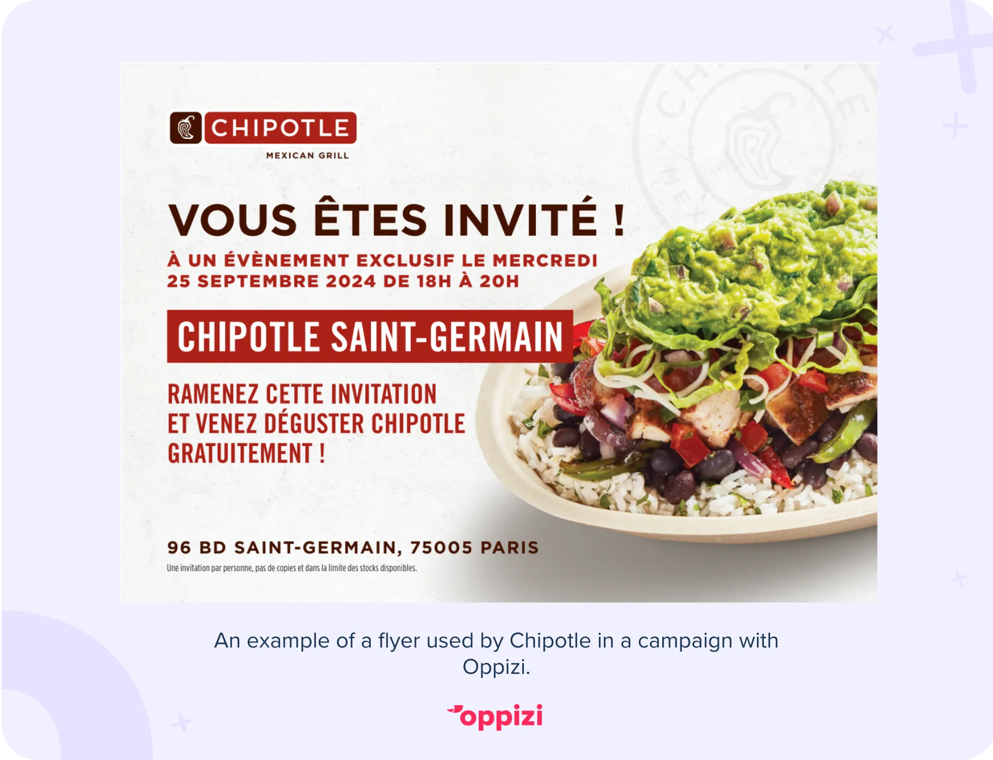 Example of a flyer used by Chipotle in an Oppizi campaign.