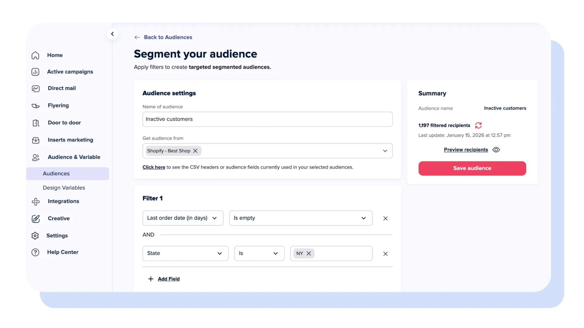 oppizi audience segmentation
